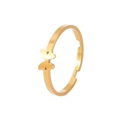 Stainless Steel Hollowed-out Butterfly Open Couple Rings for Women Gift Dating Jewelry Women Men's Valentine Ring Birthday Gift