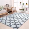 Luxury Geometric White Checkered Area Rug Ultra Soft Polyester, High Pile,Non Slip, Modern, Indoor, Playroom, Bedroom, Living Room, Nursery Rug