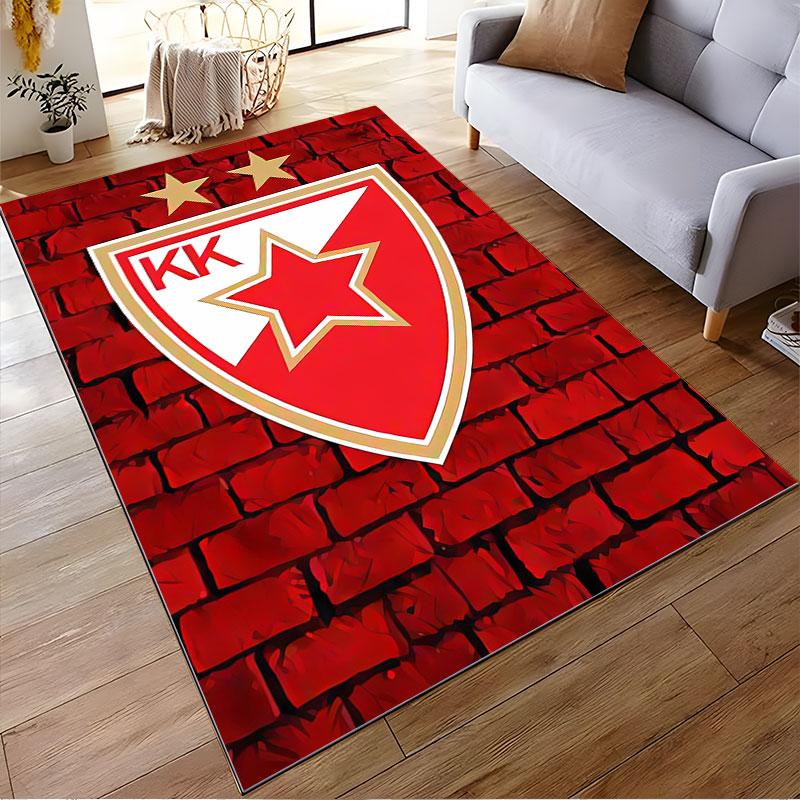 Red Star Emblem on Brick Wall suitable as a non-slip mat for the living room or bedroom sofa
