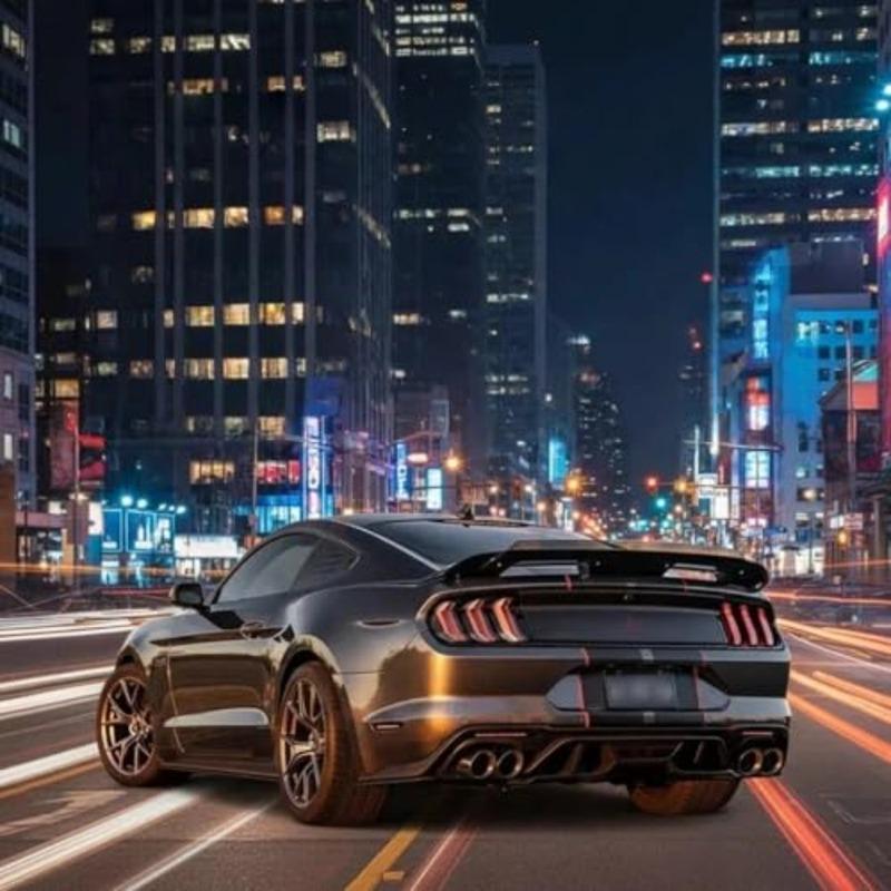 Wicker Bill Spoiler Wing Compatible with 2015-2024 Mustang GT500 GT350 2-Door Coupe Models Smoke Gurney Flap Car Spoiler Wing G