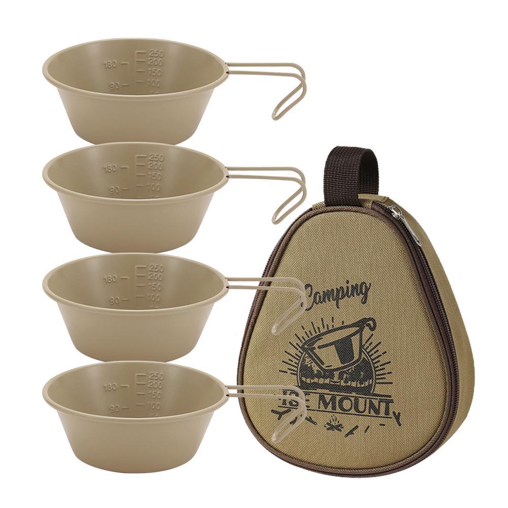 4 szt. 300 ml Miska Sierra Outdoorowa Ze Stali Nierdzewnej Przenośna Miska Kempingowa Naczynia Piknikowe Podróżne na Wędrówki z Plecakiem, Piesze Wędrówki, Podróże