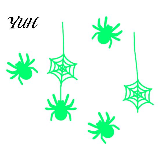Easy Peel Stick Decorations Halloween Glow In The Dark Wall Stickers, Luminous Decals with Ghost Mysterious Castle Pattern Stickers Pumpkin