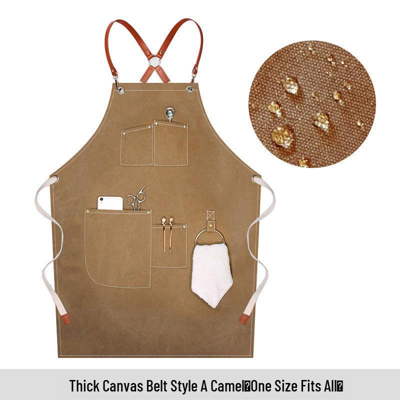 Canvas Denim Apron for Florists, Coffee Shops, and Restaurants - New Fashion Style for Baking & Work.