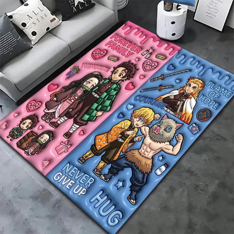 Demon Slayer Carpet Rug For Living Room Bedroom Home Sofa Decoration Kids Play Nonslip Floor Mat