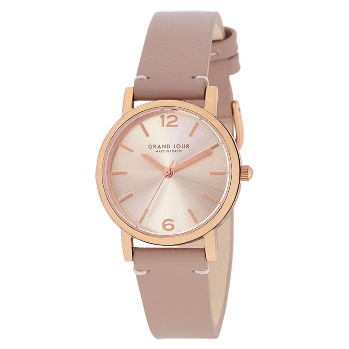 

СДЕЛАНО В ТОКИО Ремешок из натуральной кожи Водонепроницаемость 3 АТМ Часы [GRAND JOUR], розовый