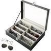 8 Slot Eyeglass Sunglass Storage Box,8 Slot Eyeglasses Storage and Sunglasses Organizer Drawer Lockable Case Organizer