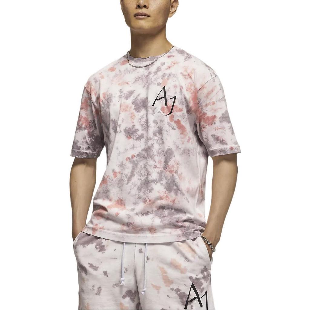 Jordan Camiseta casual de manga curta com estampa salpicada, masculina, tops, tinta, respingos, ameixa, névoa, DM1455-501