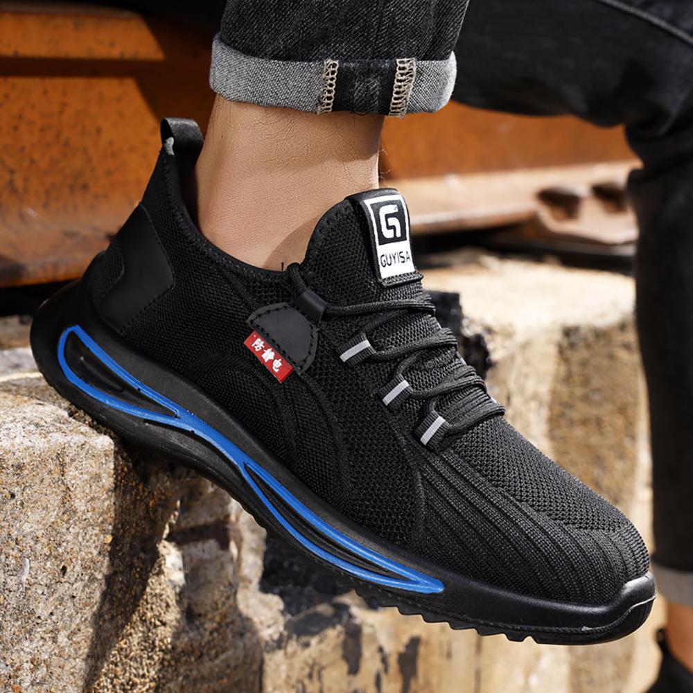 Safety shoes men's anti-smashing and anti-piercing labor insurance shoes European standard steel head shoes flying woven comfortable shoes