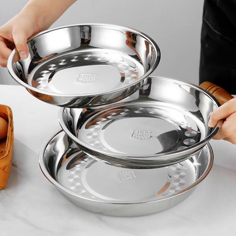 Wutuo 304 Food Grade Stainless Steel Deep Round Fruit Plate