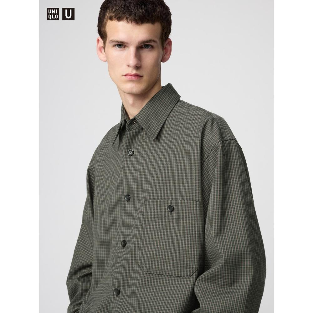 Uniqlo Twill Work Oversized Shirt  Long Sleeve  Check