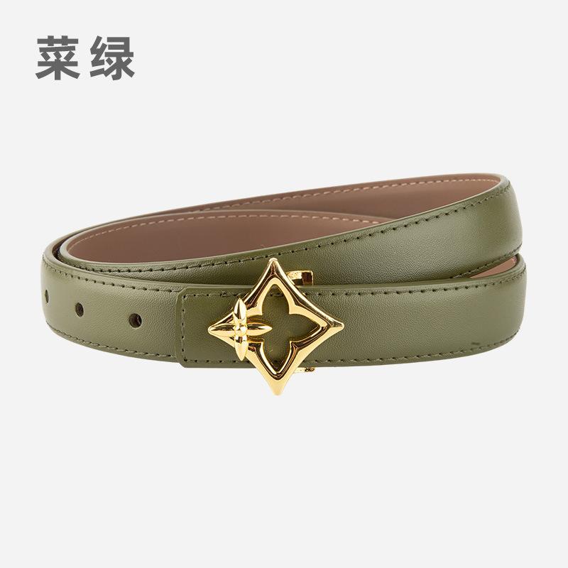 Belt Women's Genuine Leather Korean Version Douyin Belt Women's Young People Cowhide Belt