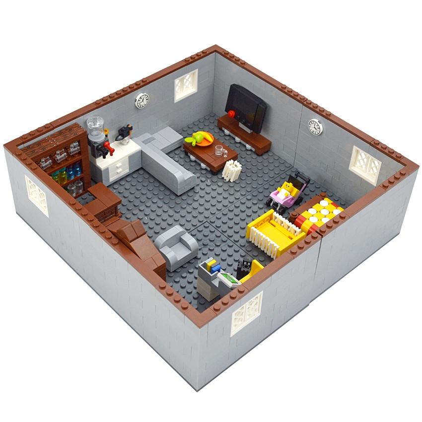 City House Building Blocks Toys MOC Furniture Model Bricks Bedroom Living Room Bathroom Pool Table Study-room For Children Gifts