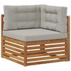 Outdoor Sofa Set with Cushions 7 Pcs Natural and Light Grey