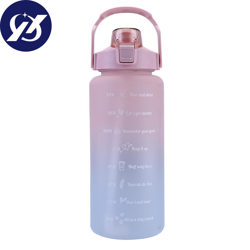 Water Bottle Time Marker 2L Extra Large Motivational Sport Bottle With Straw
