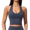 Canotta da Yoga da Donna Scollo a V Asciugatura Rapida con Scollo all'Americana, Imbottiture sul Petto e Spalline Posteriori alla Moda - Modello 5529