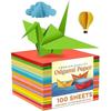 Eclet Neon Origami Paper 15 Cm X 15 Cm Pack of 100 Sheets (10 Sheet X 10 Color) Fluorescent Color Both Side Coloured For