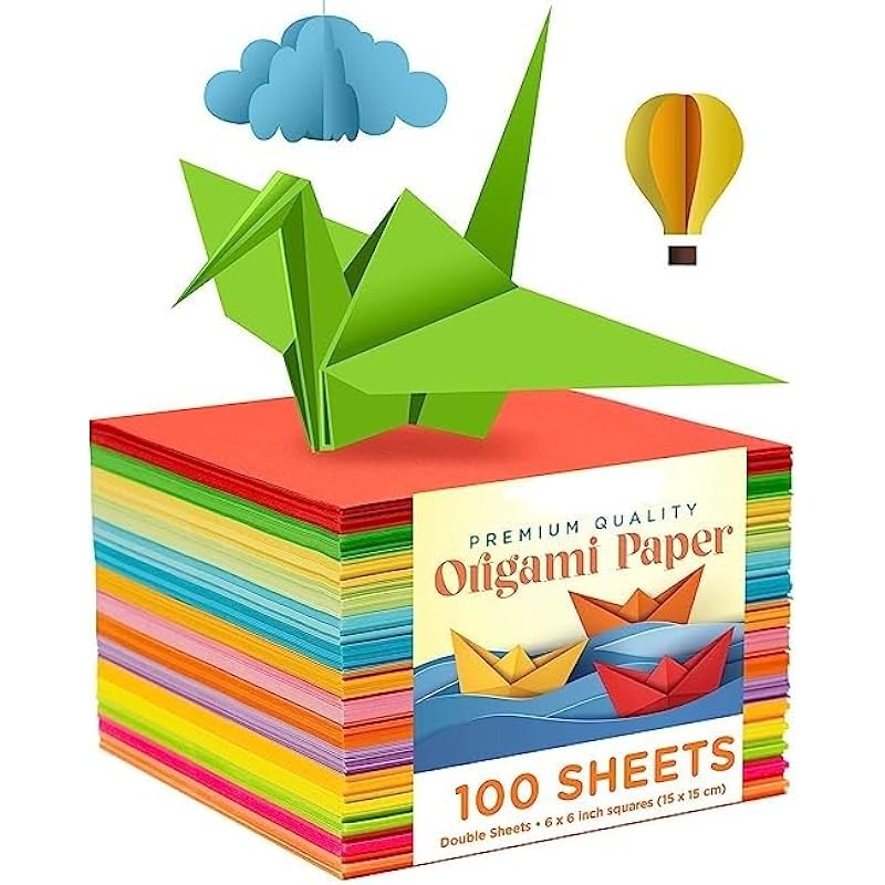 Eclet Neon Origami Paper 15 Cm X 15 Cm Pack of 100 Sheets (10 Sheet X 10 Color) Fluorescent Color Both Side Coloured For