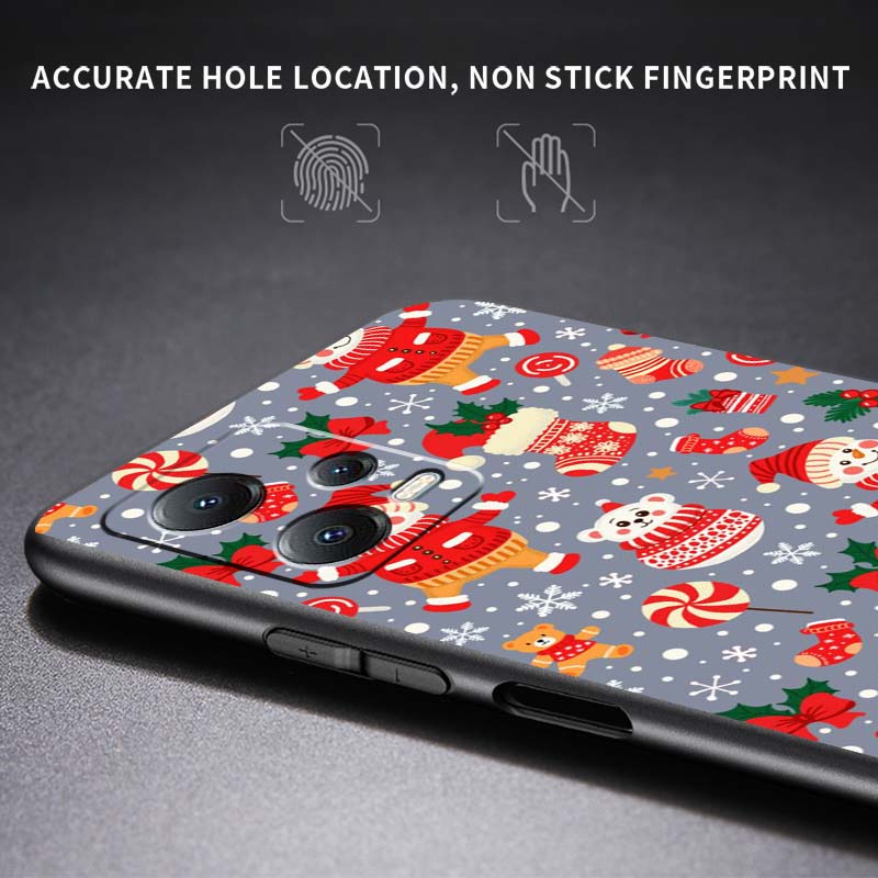 Christmas cartoon pattern For Xiaomi Redmi Note 15 14 13 12 12S 11E 11 11S Pro Plus 4G 5G Black Soft TPU Phone Case