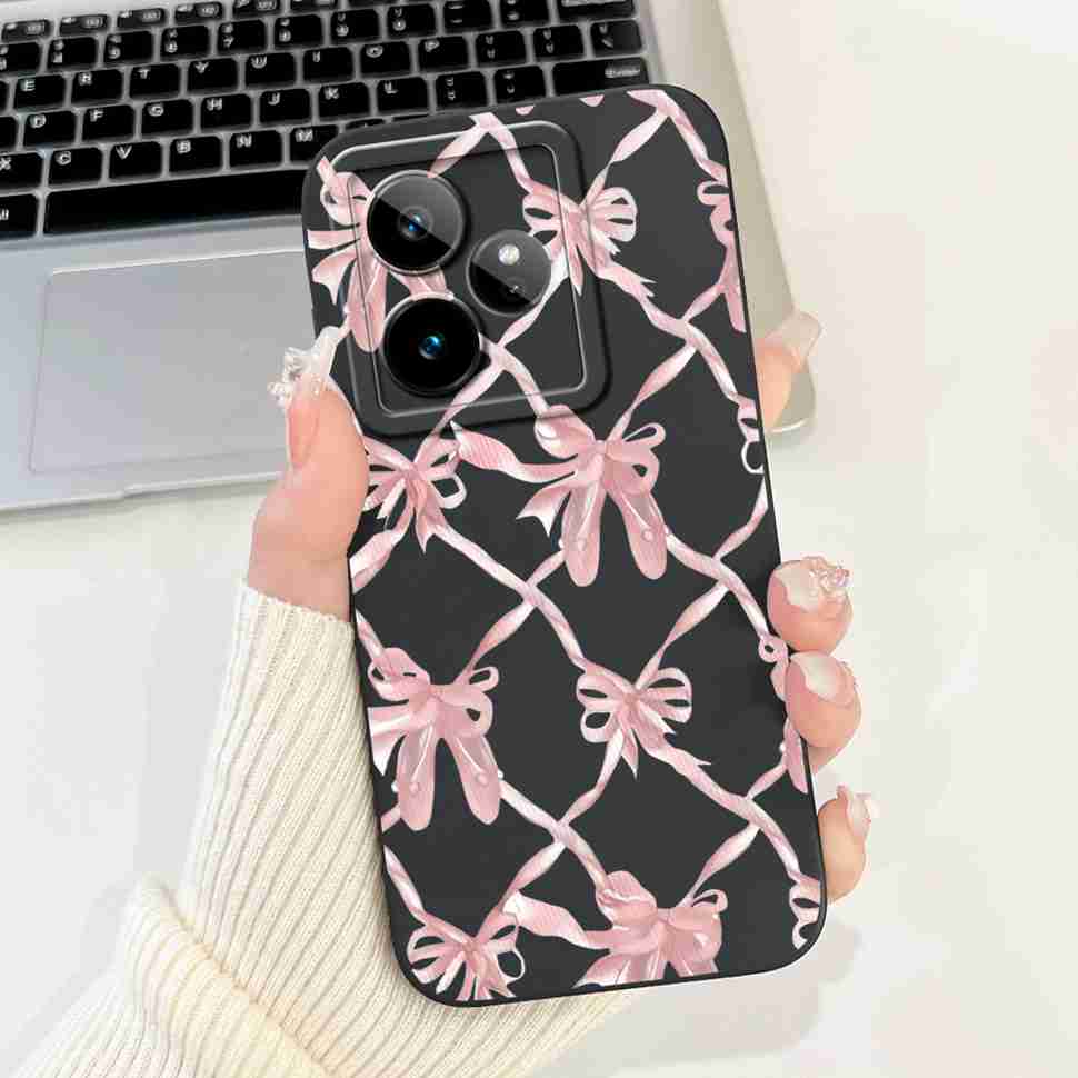 For Realme GT 7 5G 6.78" Case RMX5061 Cartoon Panda New Flower Collection Soft Silicon Cover For Oppo Realme GT7 5G Phone Shell