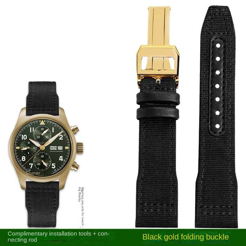 Bracelet de montre en nylon 20 mm 21 mm 22 mm pour IWC Universal Pilot Mark 18 Spitfire Fighter Série Portugal Bracelet de montre en toile