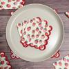 20sheets Strawberry Red Paper Napkins | Decorative Scalloped Edges, 25cm, Perfect for Thanksgiving ,Birthday, Weddings,party