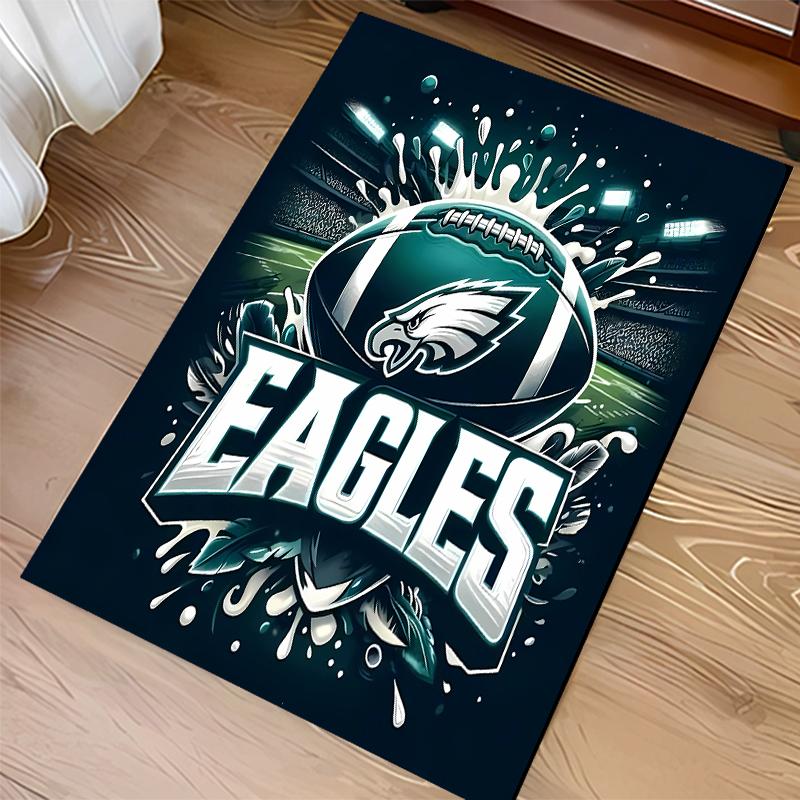 1pc Philadelphia Eagles LOGO Print Area Rug - Soft,Washable Non-Slip Indoor Mat for Office Chairs,Living Room,Home Office Decorative Rug