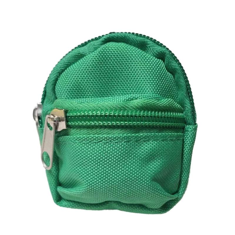 Suitable for 17/20cm labubudoll house decoration backpack small doll toy double zipper school bag canvas coin purse