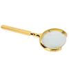 Magnifying Glass Golden Ergonomic Handheld Stainless Steel Handle 8X Lune Shape Open Reading Magnifier for Elder
