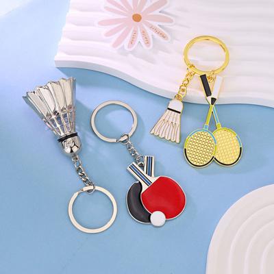 Keychain Pendant Lightweight Metal Sports Keychain Badminton Table Tennis Squash Racket Charm Key Holder