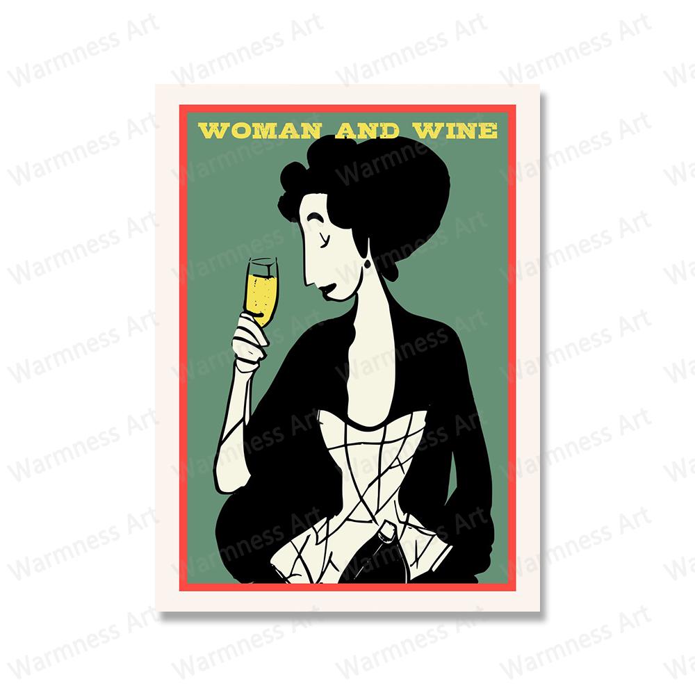 Funny Cats Drink Red Wine Poster Classic Advertising Alcohol Champagne Canvas Painting Prints for Living Room Home Decor Picture