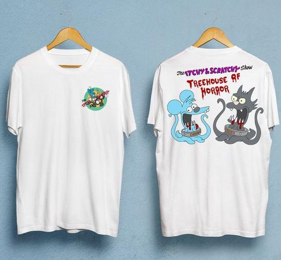 

Itchy and Scratchy Treehouse of Horror T-Shirt Double Sided M