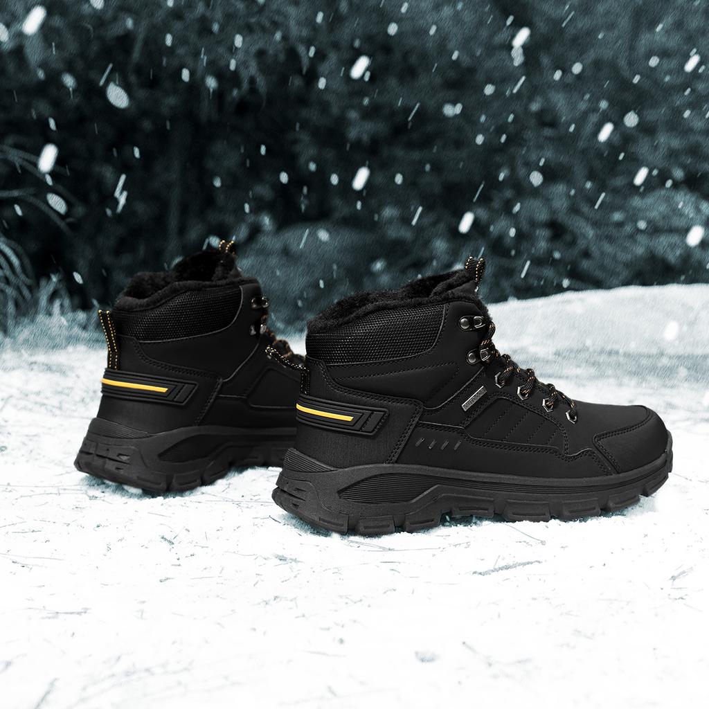 TUINANLE Winter Men Boots Fur Warm Snow Boots Men Hiking Shoes Work Ankle Booties Outdoor Men's Sneakers Footwear