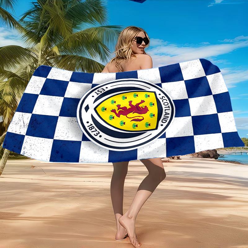 Asciugamano da Spiaggia con Emblema del Leone Rampante della Scozia, Asciugatura Rapida, Facile da Curare, Adatto Sia per il Fitness che per le Vacanze al Mare, Essenziale per lo Sport