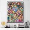 Disney Cartoon Diamond Painting Disney Princess Group Portrait Stained Window Illustration 5D DIY Art Cross Stitch Kit, Mosaic EmbroideryHomeDecorGift