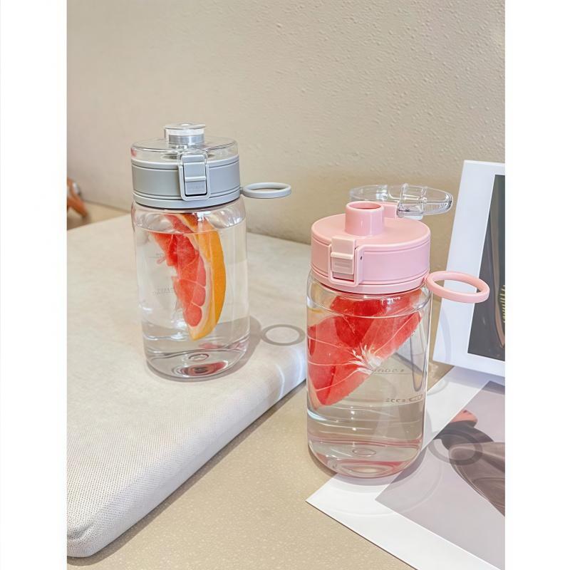 450ML Transparent Sports Water Bottle Fitness Plastic Cups With Capacity Scale Leak-proof Drinking Bottles for Summer Drinkware