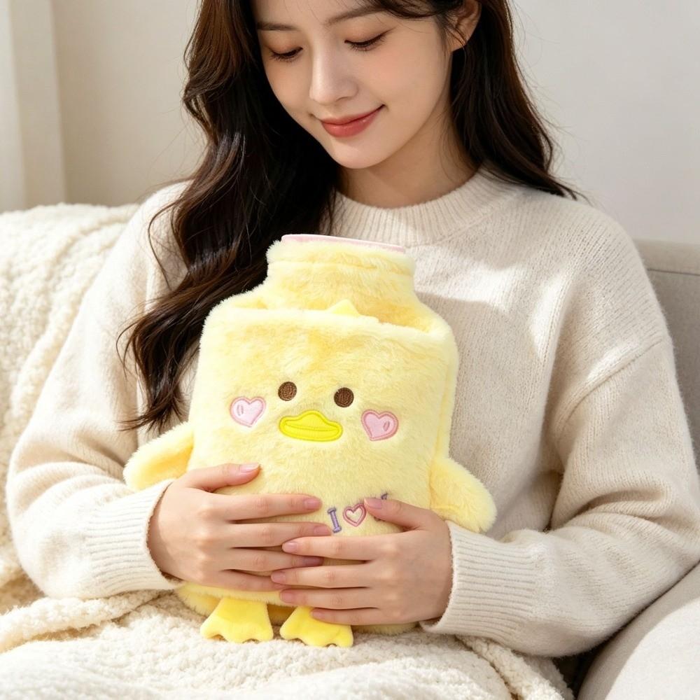 Plush Cover Warm Water Bag Explosion-Proof Design Heat Pad Kawaii Hand Warmer Keep Warm