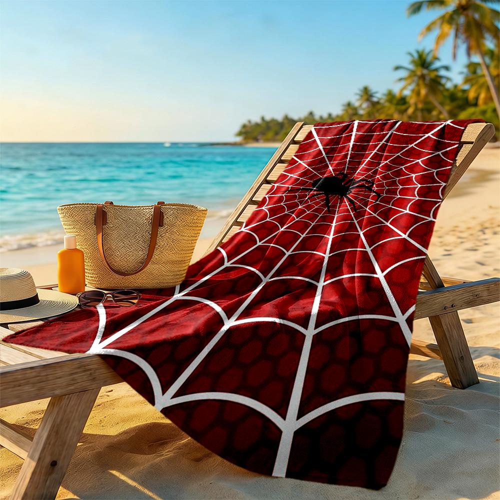 Spider Web Beach Towel Super Soft & Absorbent Comfortable Lightweight Suitable for Sports, Travel, Swimming, Yoga, Bathroom, Beach, And Pool