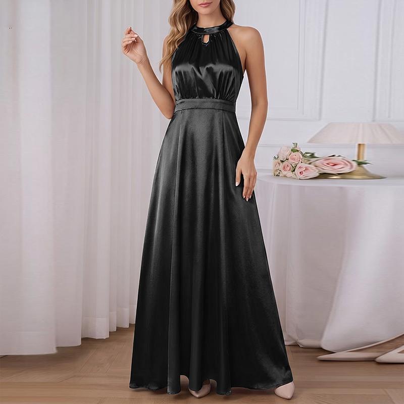 ZANZEA Women Casual Off Shoulder Elegant Sleeveless Long Dress S чёрный