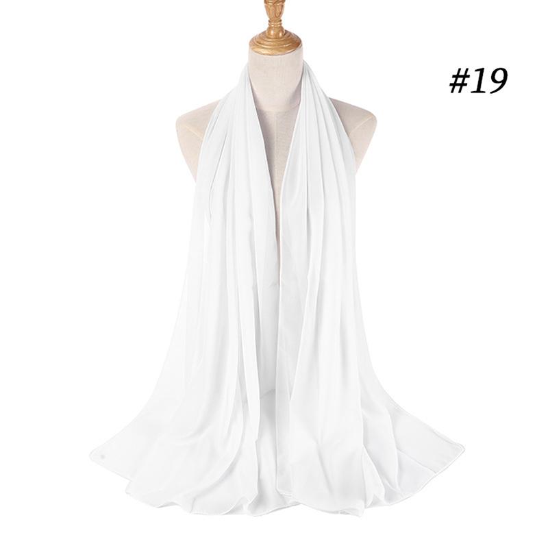 Muslim Chiffon Hijab Women Bubble Chiffon Scarf For Women Ladies Veil Muslim Islam Solid Color Malaysia Musulman Wrap Scarves