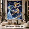 Natal (72) Tapeçaria de Parede Temática Personalizada Com Nome Texto Tapeçaria Pendurada Personalizada Para Decoração de Quarto Sala de Estar