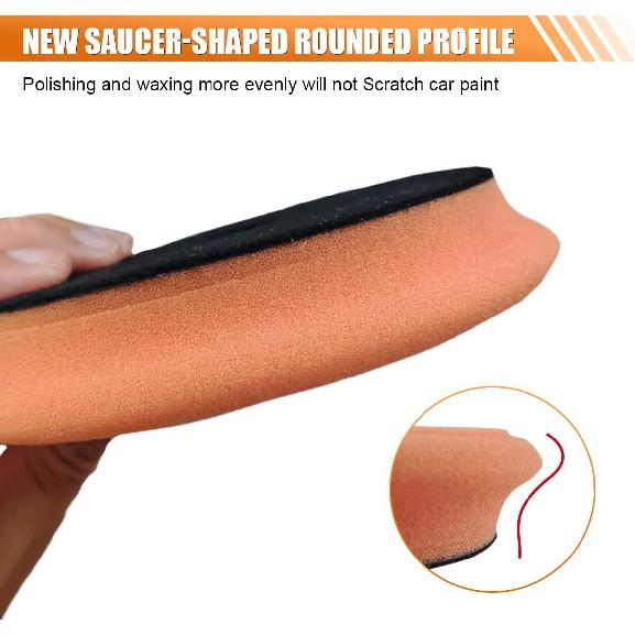 2PCS Buffing Polishing Pads, 6" Orbital Coarse Cutting Foam Sponge Pads, Hook and Loop Buffing Pad for 6 RO/DA Rotary Polisher Compounding,