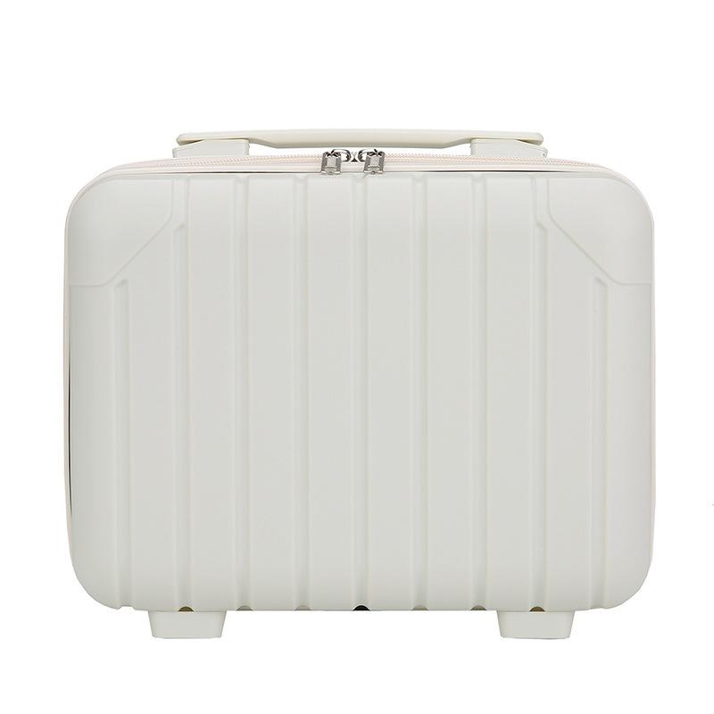 14" Cosmetic Case Pure Color Vintage Suitcase Short Trip Luggage Cosmetic Bag