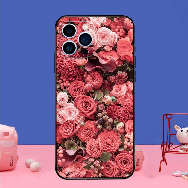 Flower Red Rose Phone Case For iPhone 17 16 15 13 11 12 14 Pro Max mini 15 16 Plus 16e 17 Air Bumper Cover