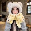 Winter warm plush hat new scarf gloves integrated cute bear three-piece set female cycling ear protectors