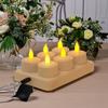 USB Şarj Edilebilir LED Mum Işığı 6 Mum Alevsiz Titreyen Dekorasyon Ev Kullanımı Düğünler Noel & Cadılar Bayramı Hediyesi İçin