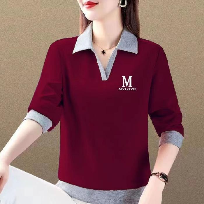 YYFS Women's Fashion Casual Spring Autumn Long Sleeve POLO Neck Blouses & Shirts