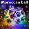 Moroccan Ball Light Outdoor Ball String Light Multi Color Hanging Festival Bell Suitable for Courtyard, Christmas, Wedding,Party Decoration