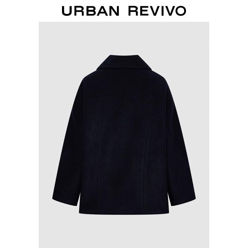 UR Women's Elegant Double-Breasted Loose Winter Coat