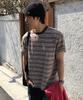 MINDBRIDGE 100% Cotton Multi-Stripe Oversized Short Sleeve T-Shirt - 2 Colors