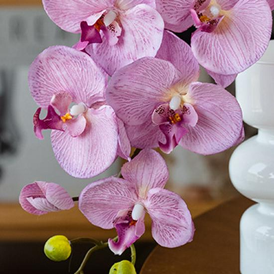 Luxury Orchid Artificial Flower for Hotel Bedroom Decor - High-End Phalaenopsis Single Stem Arrangement Ornament